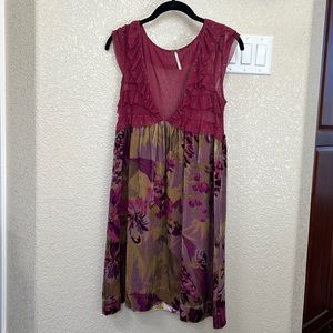 Free People Velvet and Lace Babydoll Dress
